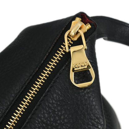 Loewe * Black Leather Heritage Shoulder Bag
