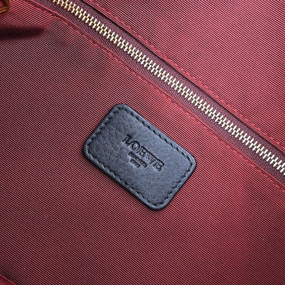 Loewe * Black Leather Heritage Shoulder Bag