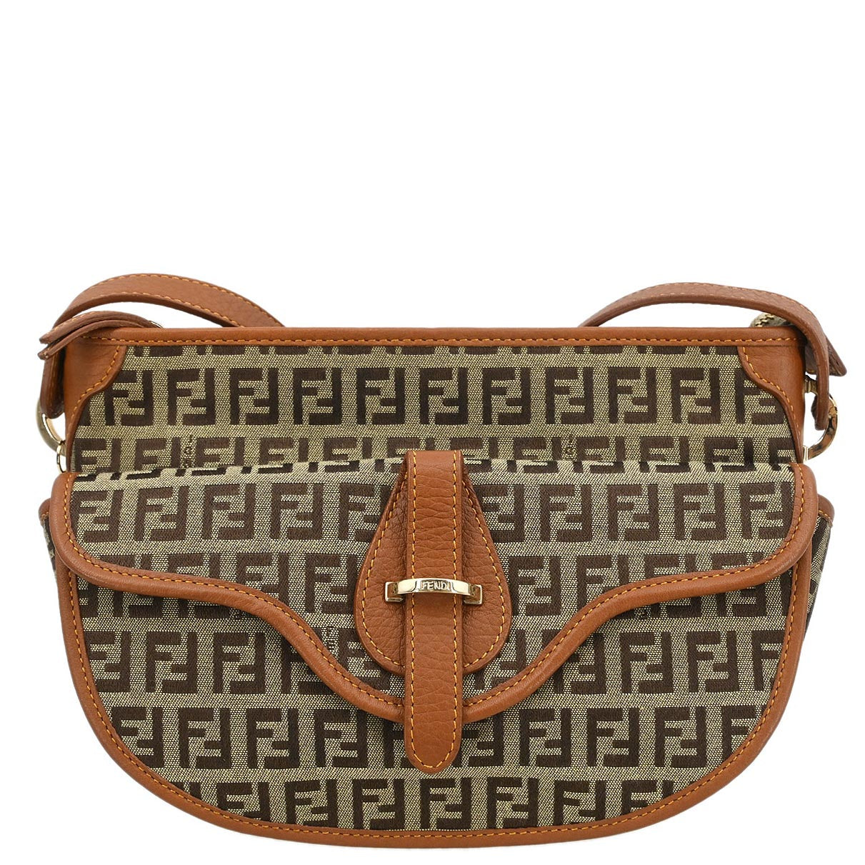 Fendi Brown Zucchino Shoulder Bag