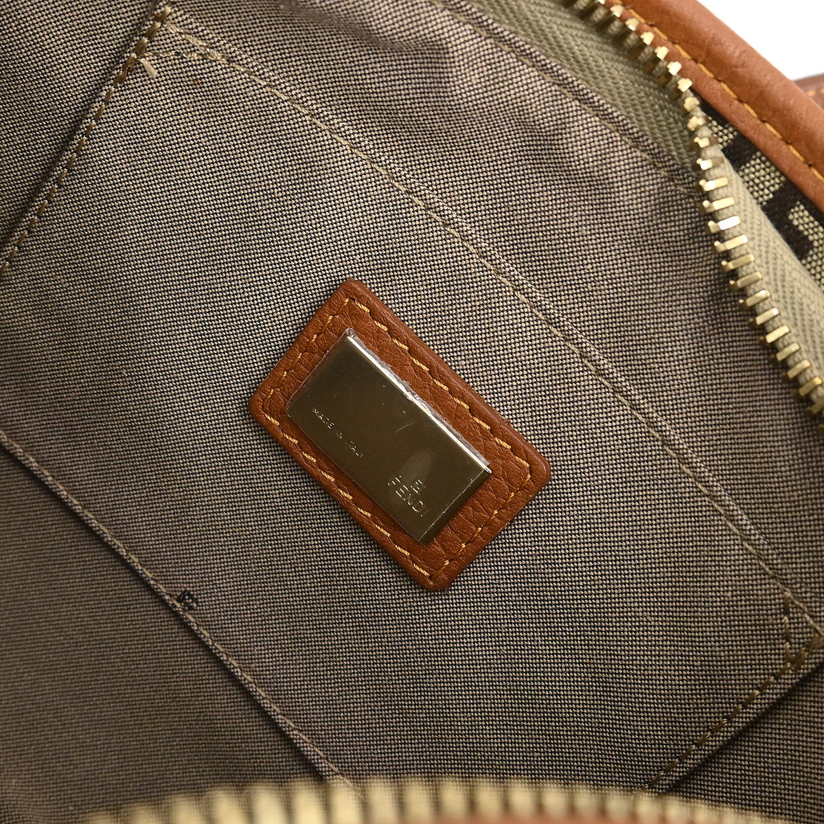 Fendi Brown Zucchino Shoulder Bag