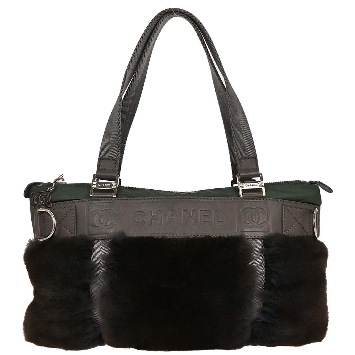Chanel * 2005-2006 Black Lappin Fur Sport Line Handbag