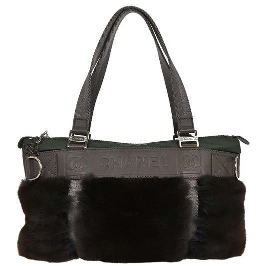 Chanel * 2005-2006 Black Lappin Fur Sport Line Handbag