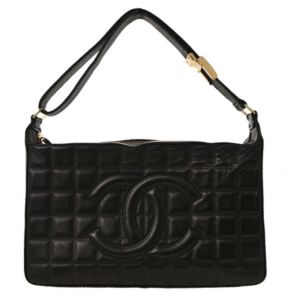 Chanel Black Lambskin Choco Bar Shoulder Bag