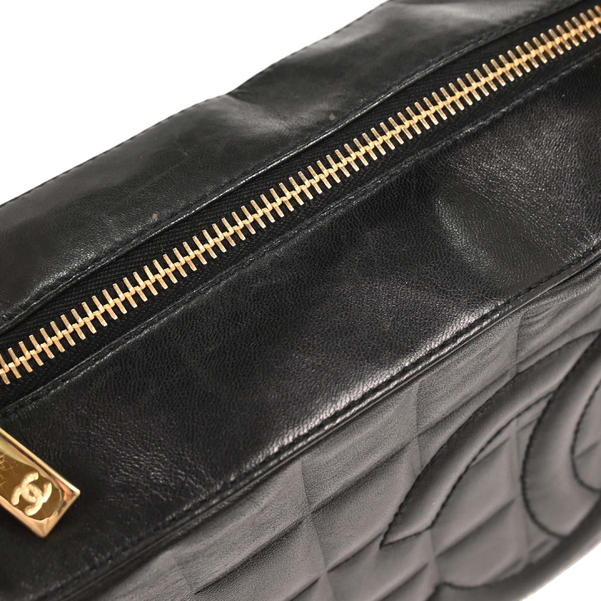 Chanel Black Lambskin Choco Bar Shoulder Bag