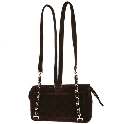 Chanel Brown Velvet Chain Backpack