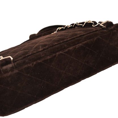 Chanel Brown Velvet Chain Backpack