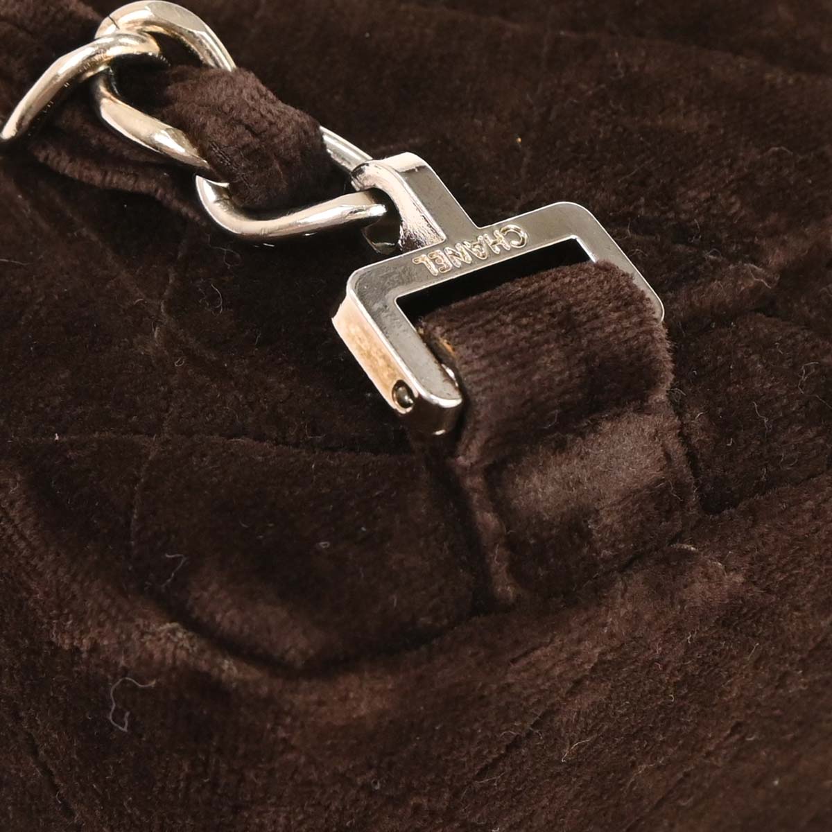 Chanel Brown Velvet Chain Backpack