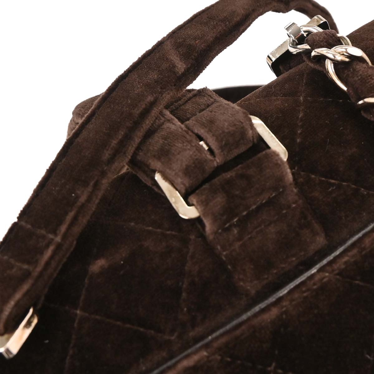 Chanel Brown Velvet Chain Backpack