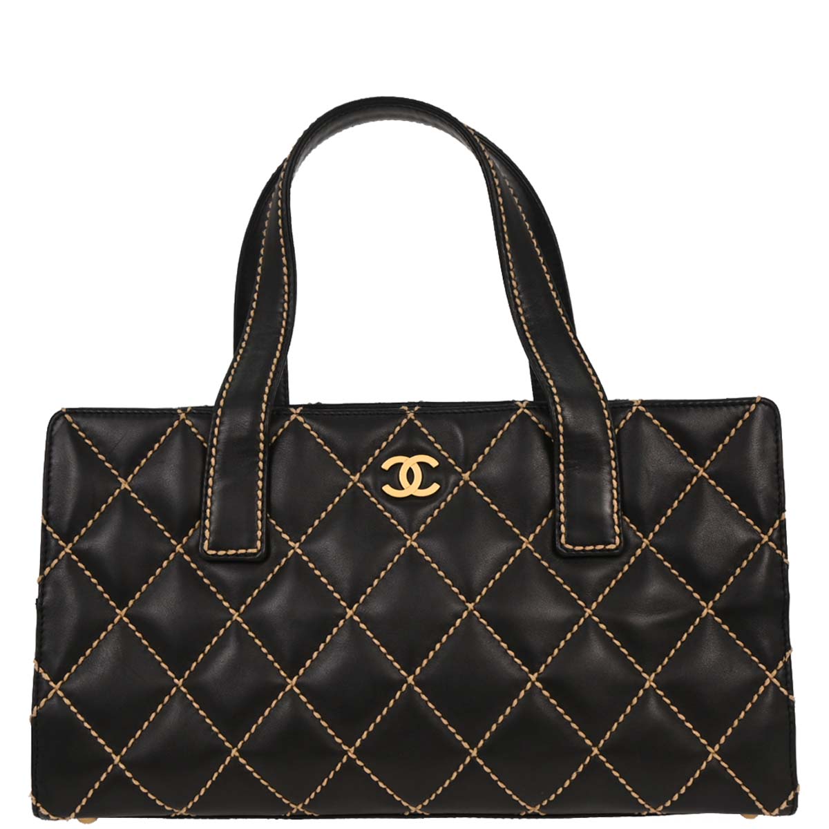 Chanel Black Calfskin Wild Stitch Handbag