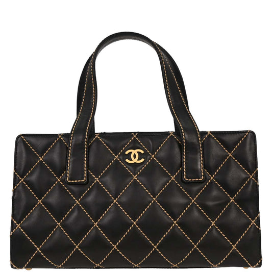 Chanel Black Calfskin Wild Stitch Handbag