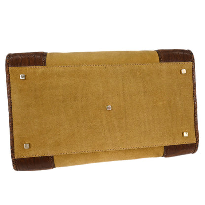 Loewe * Brown Suede Crocodile Amazona 28 Handbag