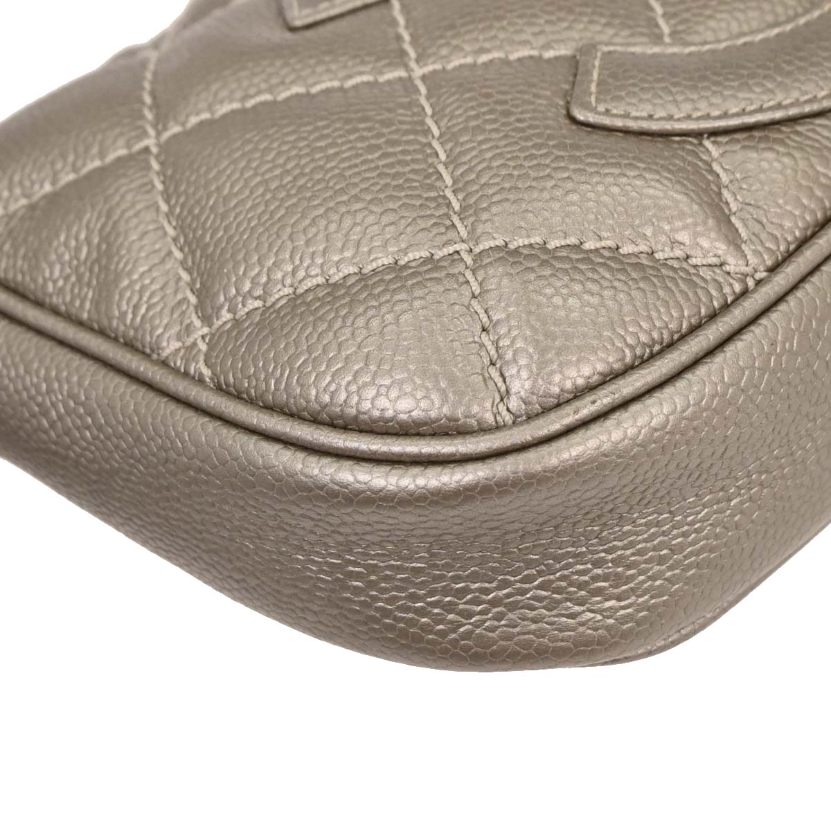 Chanel 2004-2005 Silver Caviar Fringe Handbag