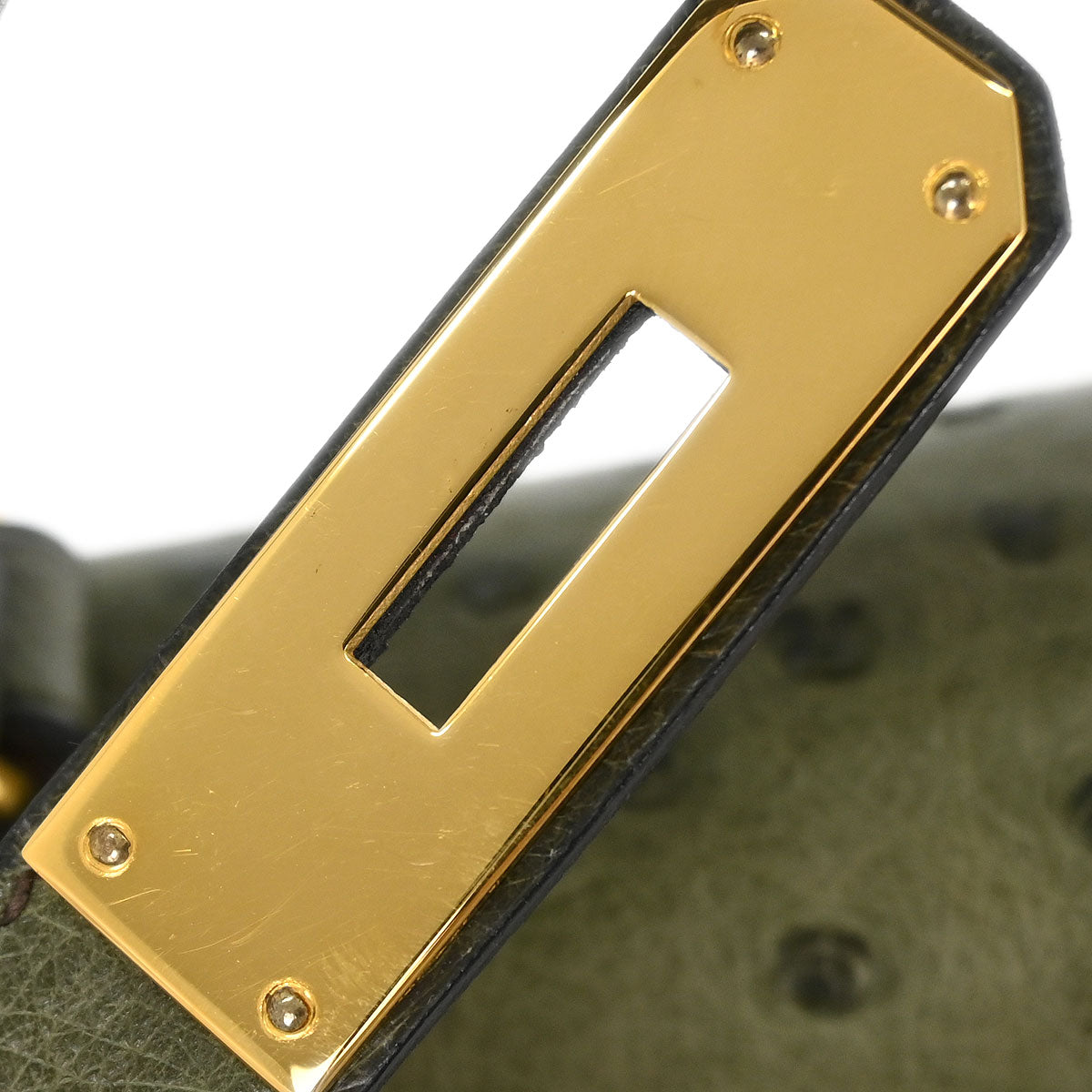 Hermes * Olive Green Ostrich Kelly 32 Sellier Handbag