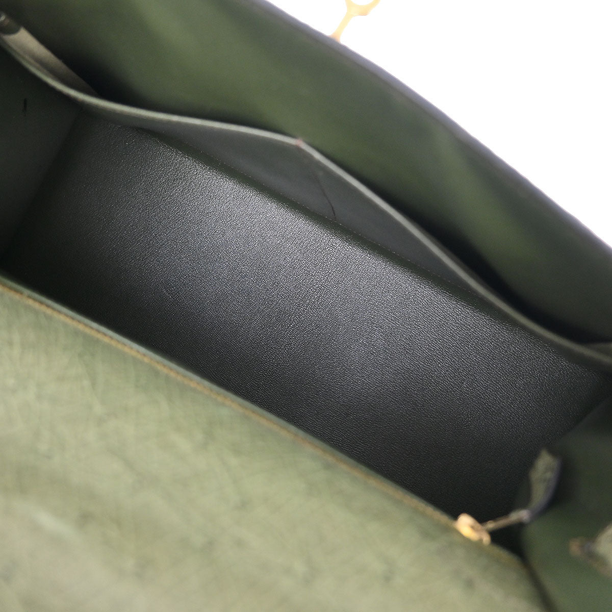 Hermes * Olive Green Ostrich Kelly 32 Sellier Handbag