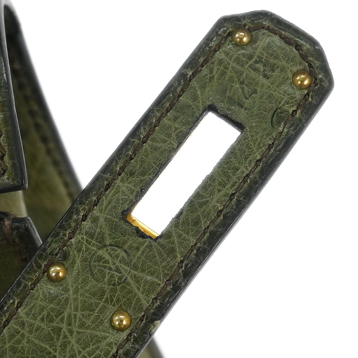 Hermes * Olive Green Ostrich Kelly 32 Sellier Handbag