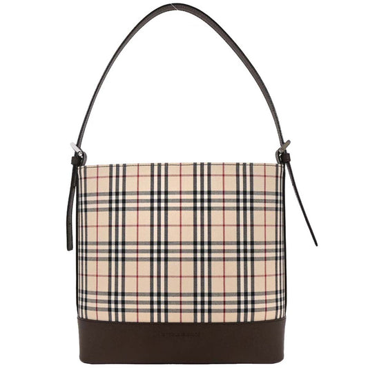 Burberry Beige Brown Burberry Check Shoulder Bag
