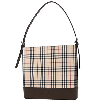 Burberry Beige Brown Burberry Check Shoulder Bag