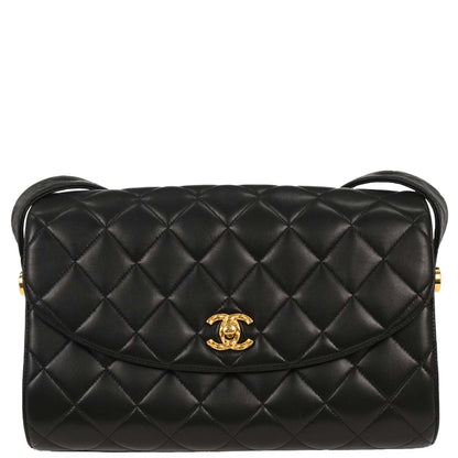 Chanel 1991-1994 Black Lambskin Shoulder Bag