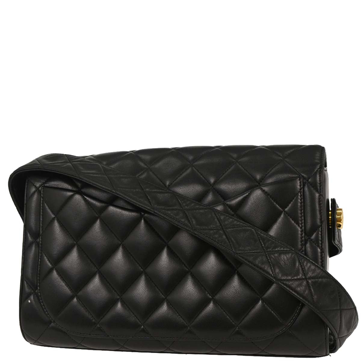 Chanel 1991-1994 Black Lambskin Shoulder Bag