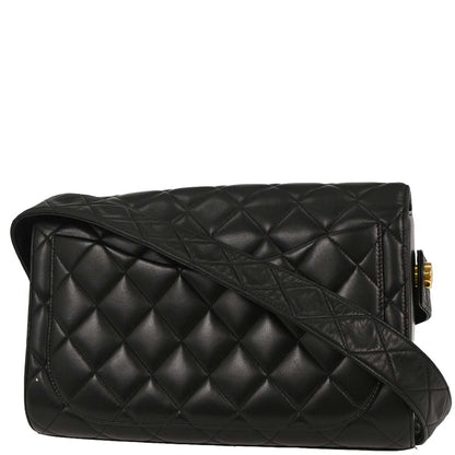 Chanel 1991-1994 Black Lambskin Shoulder Bag