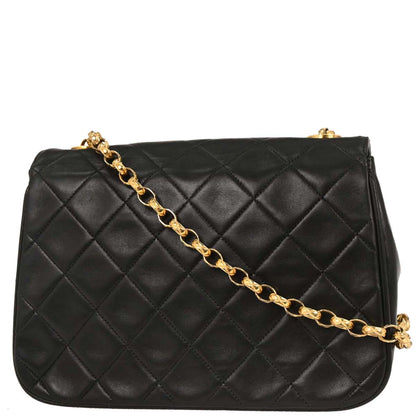 Chanel 1991-1994 Black Lambskin Shoulder Bag