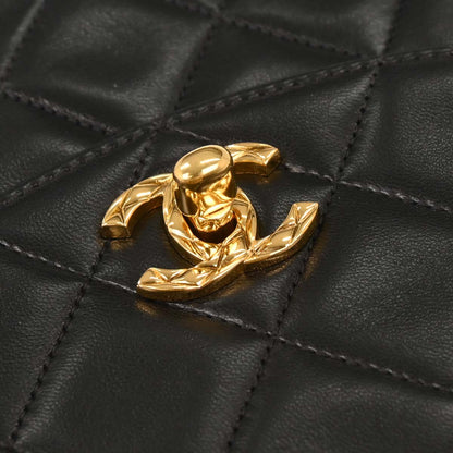Chanel 1991-1994 Black Lambskin Shoulder Bag