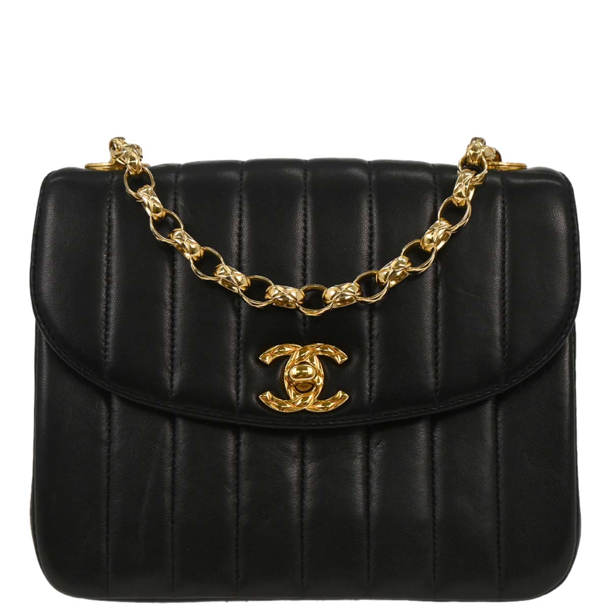 Chanel Black Lambskin Mademoiselle Shoulder Bag
