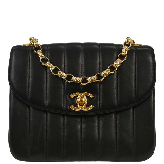 Chanel Black Lambskin Mademoiselle Shoulder Bag
