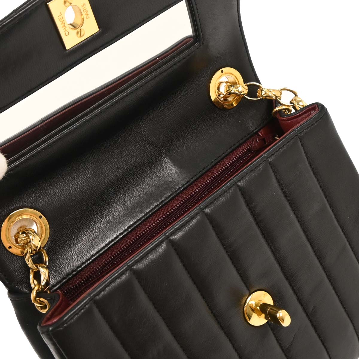 Chanel Black Lambskin Mademoiselle Shoulder Bag