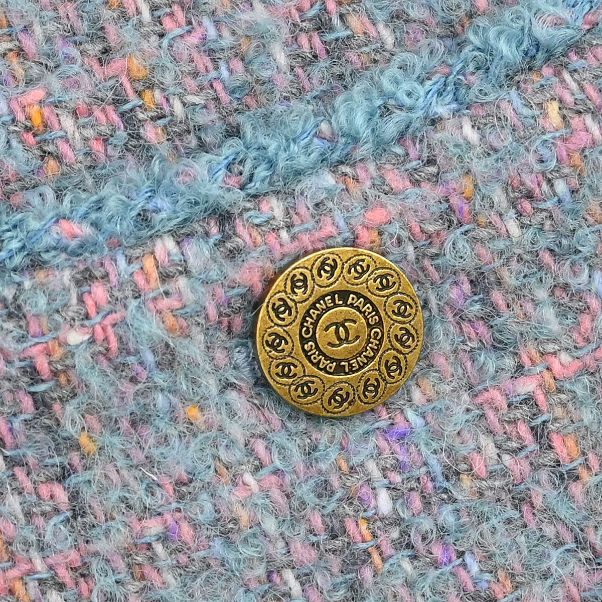 Chanel Single Breasted Collarless Jacket Blue #36