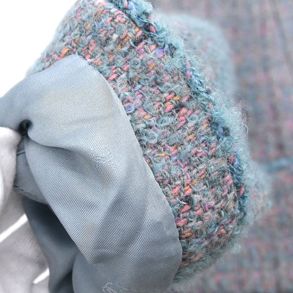 Chanel Single Breasted Collarless Jacket Blue #36