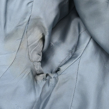 Chanel Single Breasted Collarless Jacket Blue #36