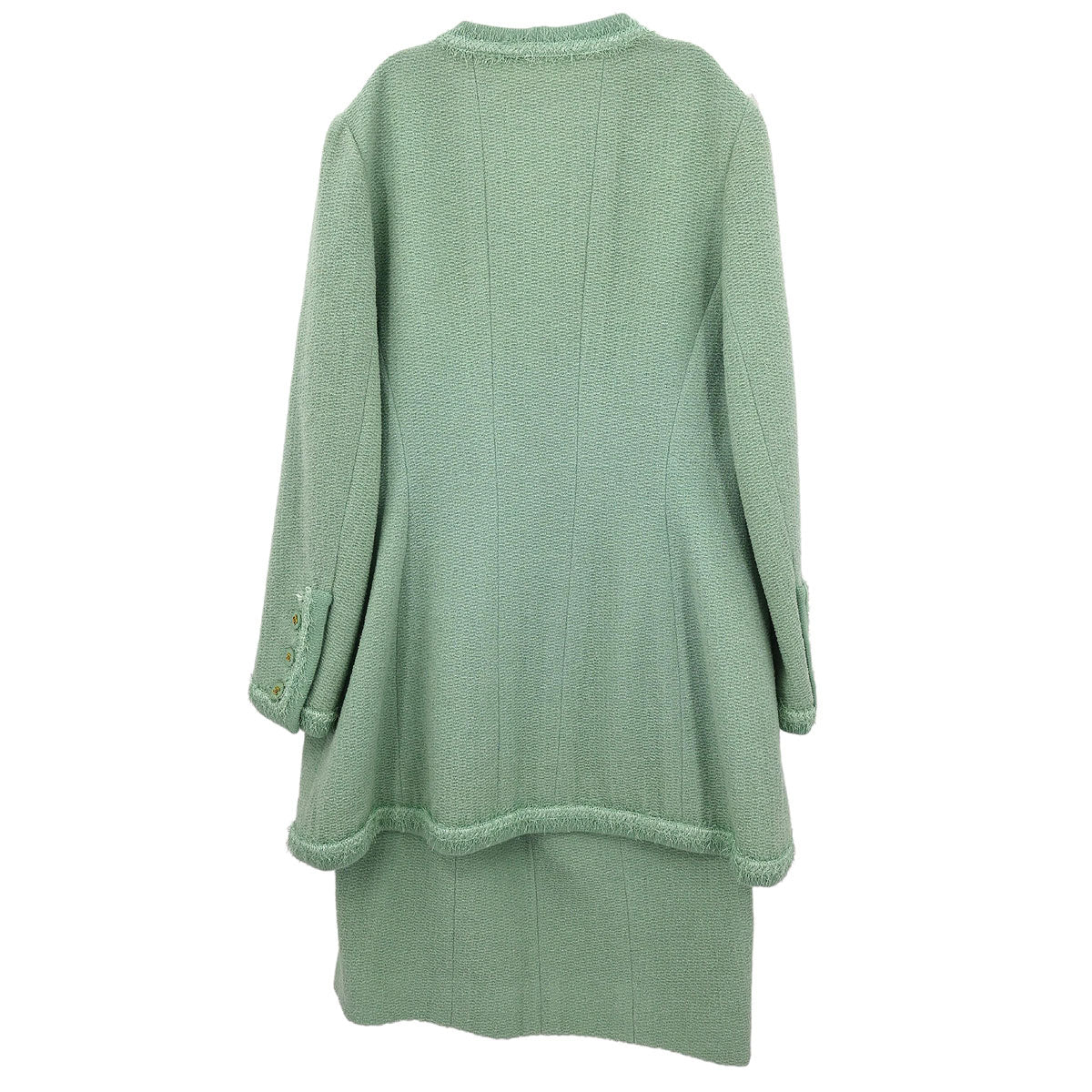 Chanel Setup Suit Jacket Skirt Light Green #42