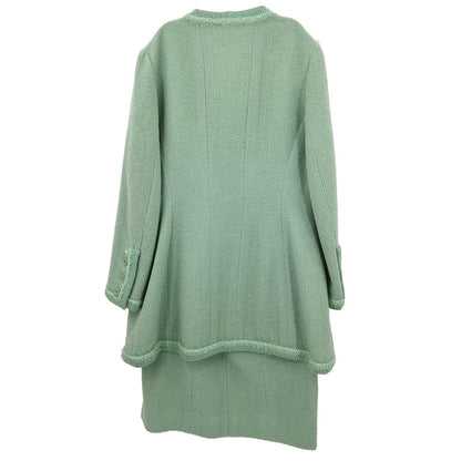 Chanel Setup Suit Jacket Skirt Light Green #42