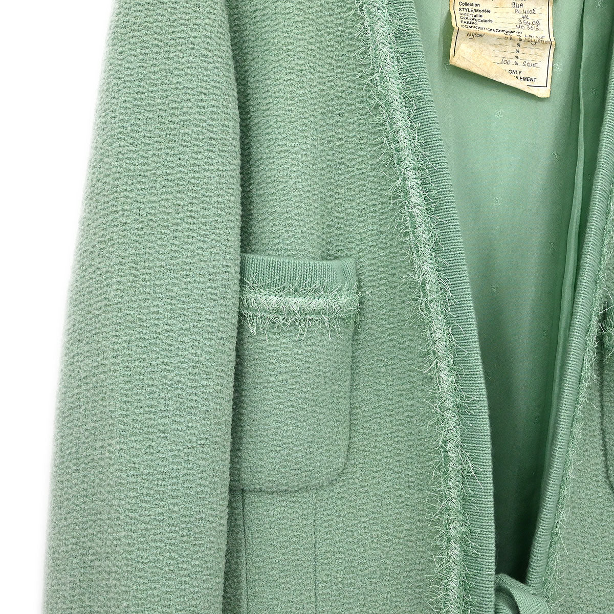 Chanel Setup Suit Jacket Skirt Light Green #42