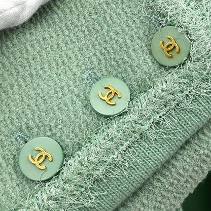 Chanel Setup Suit Jacket Skirt Light Green #42