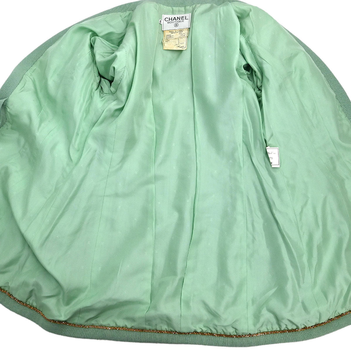 Chanel Setup Suit Jacket Skirt Light Green #42
