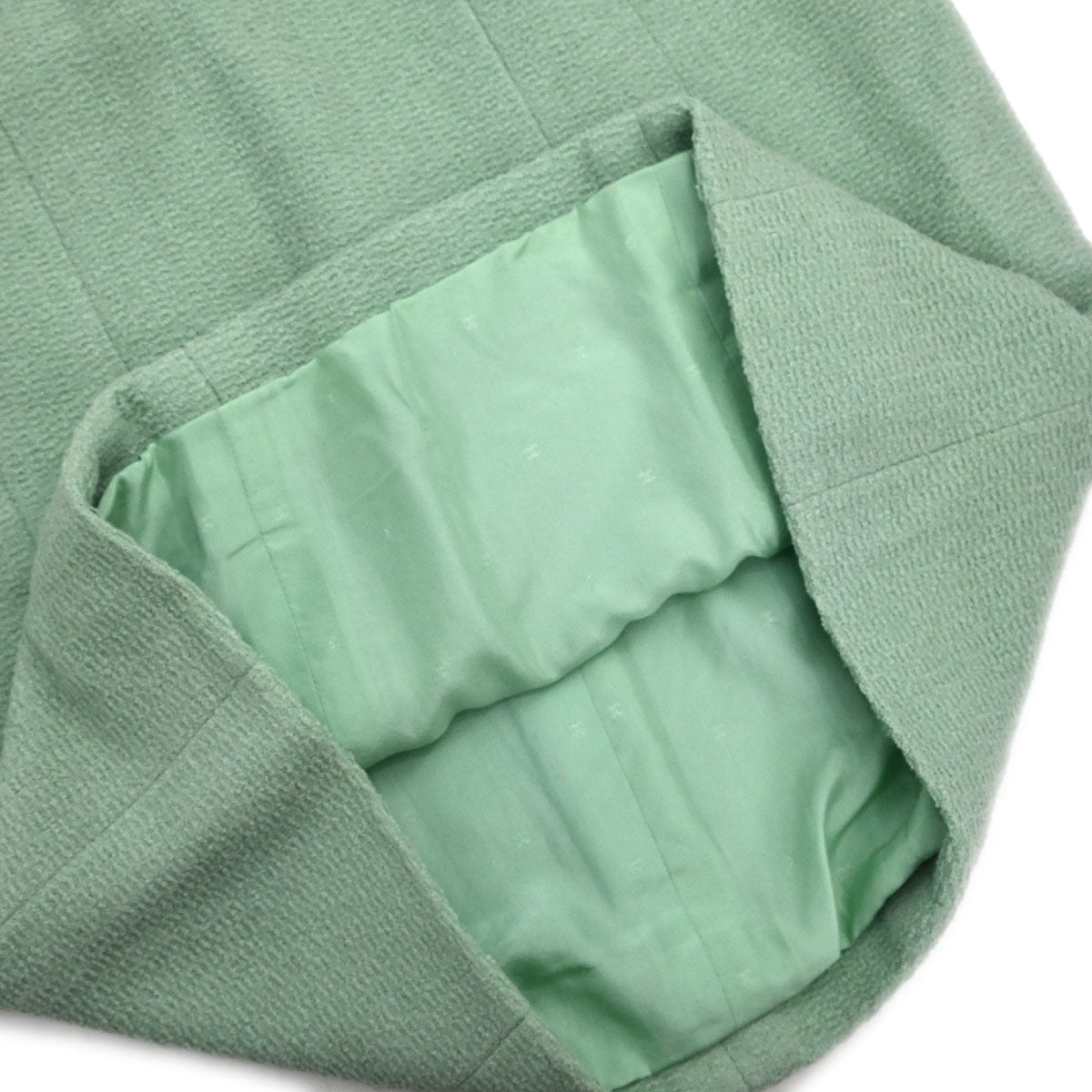 Chanel Setup Suit Jacket Skirt Light Green #42