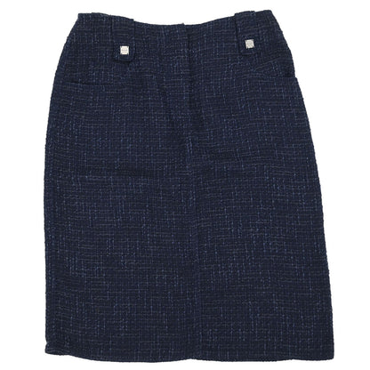 Chanel Setup Suit Jacket Skirt Navy #36 #38