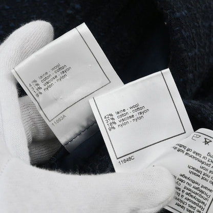 Chanel Setup Suit Jacket Skirt Navy #36 #38