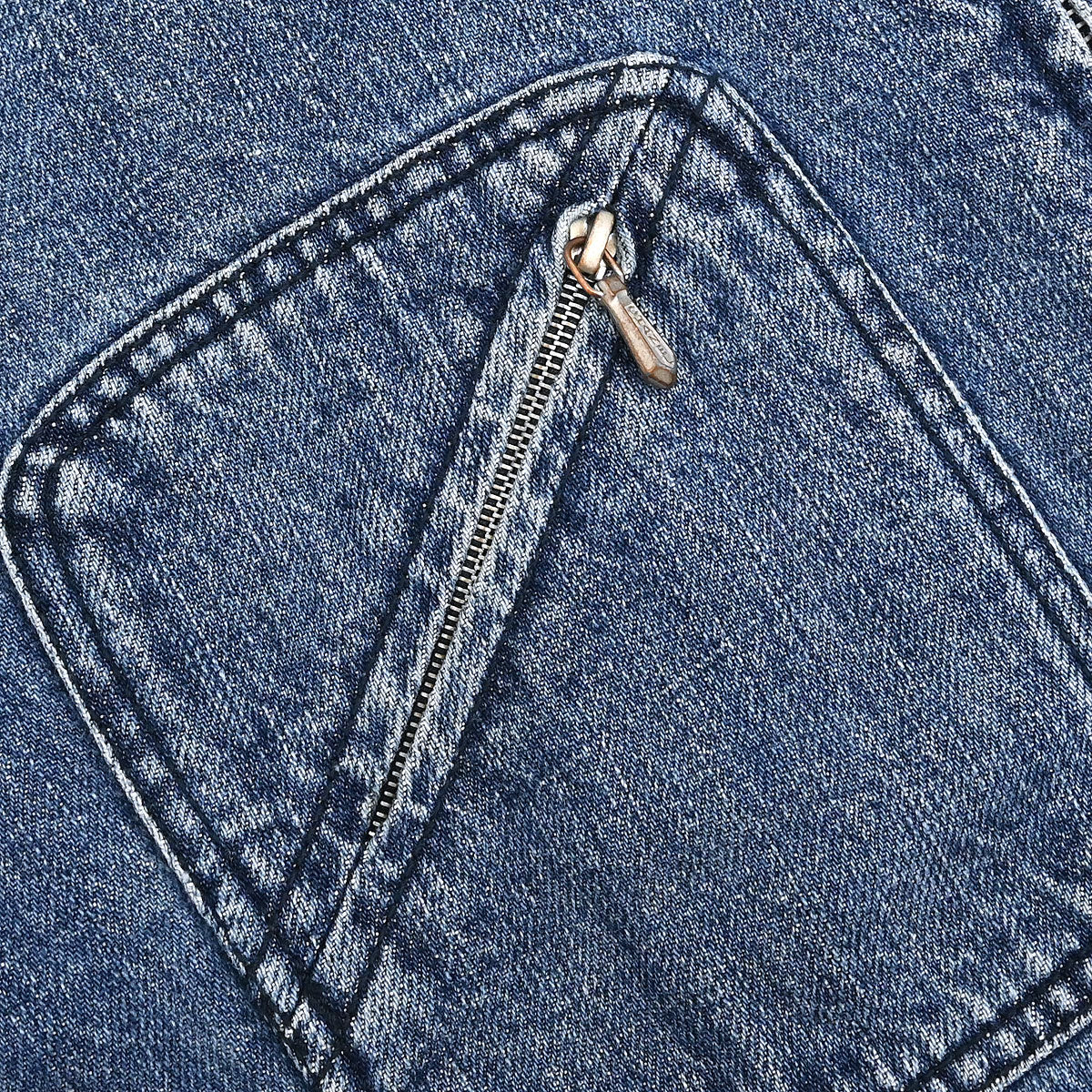 Chanel Zip Up Denim Jacket Blue #44