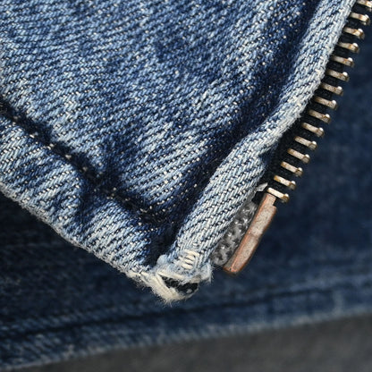 Chanel Zip Up Denim Jacket Blue #44