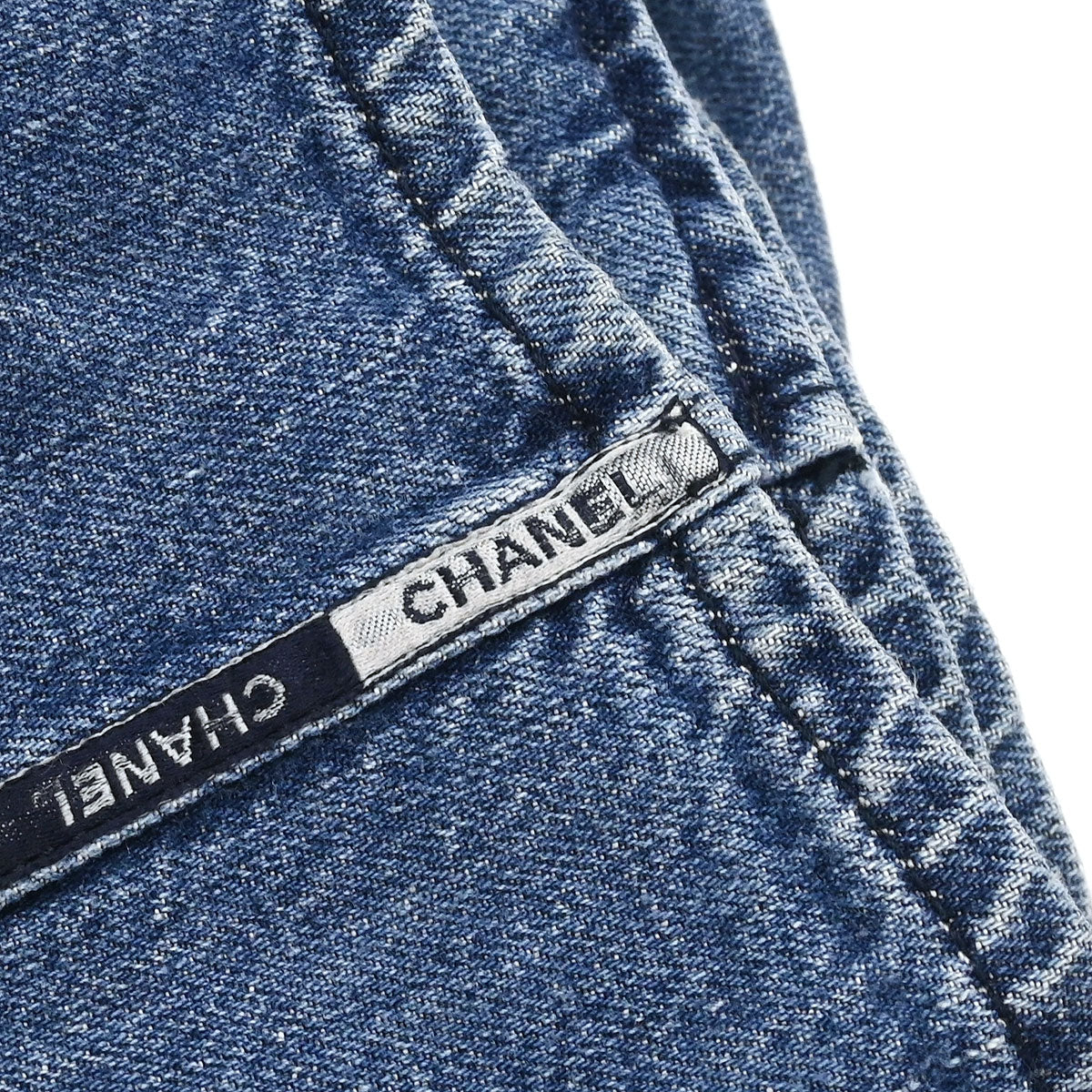 Chanel Zip Up Denim Jacket Blue #44