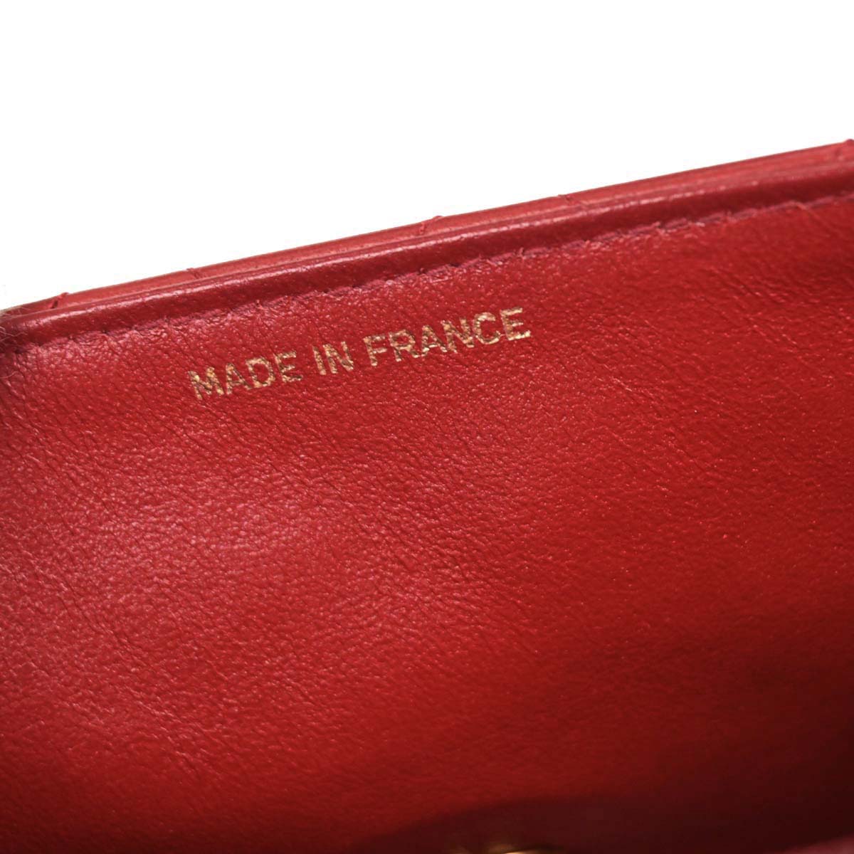 Chanel 1989-1991 Red Lambskin Turnlock Mini Full Flap Shoulder Bag
