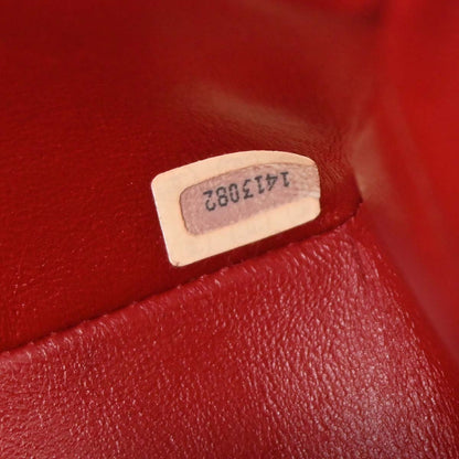 Chanel 1989-1991 Red Lambskin Turnlock Mini Full Flap Shoulder Bag