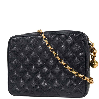 Chanel 1991-1994 Navy Caviar Camera Bag Small