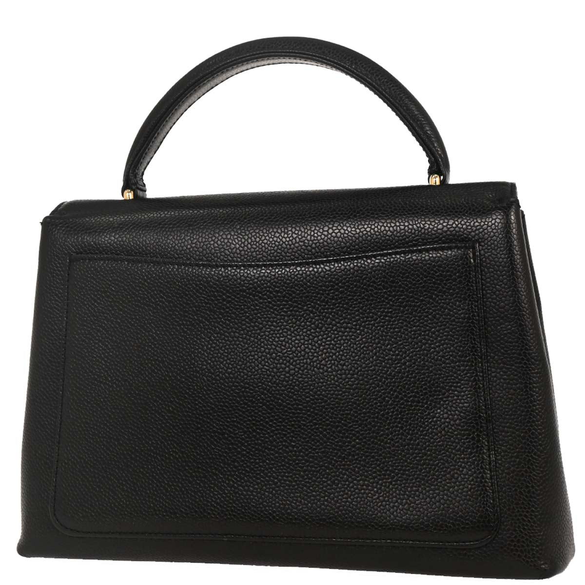 Chanel 2000-2001 Black Caviar Top Handle Kelly Handbag