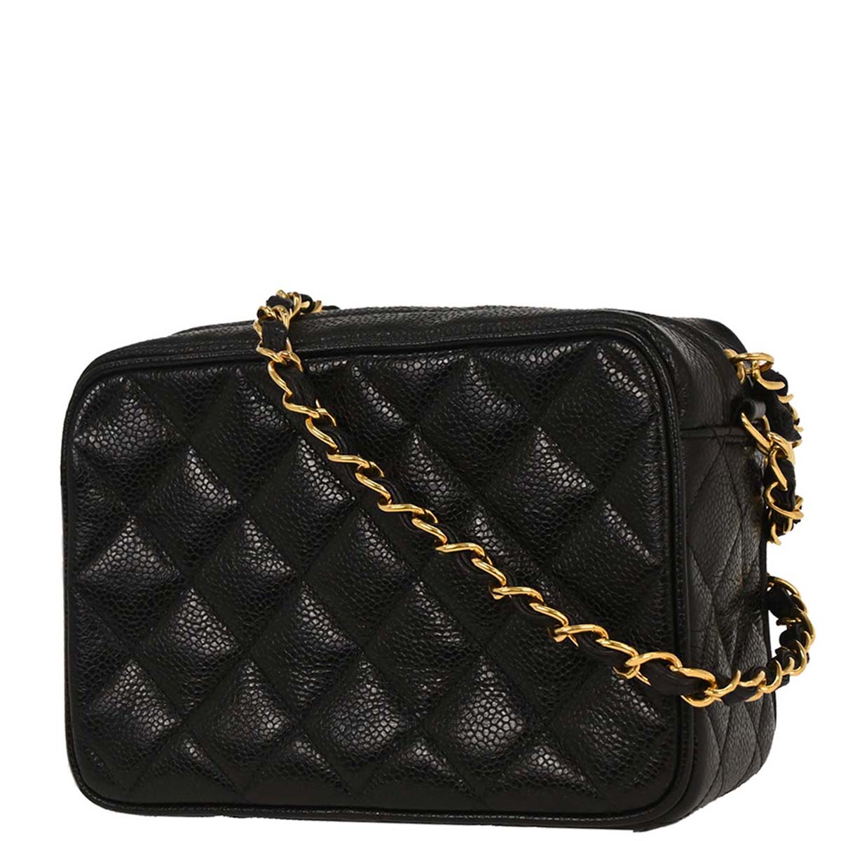 Chanel 1994-1996 Black Caviar Camera Bag Mini