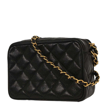 Chanel 1994-1996 Black Caviar Camera Bag Mini