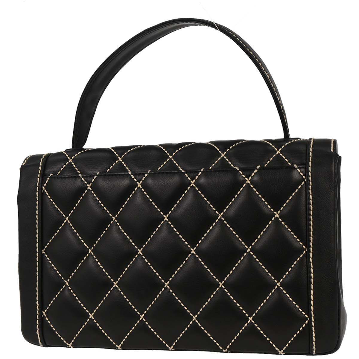 Chanel 2004-2005 Black Calfskin Wild Stitch Handbag
